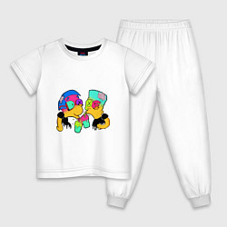 Пижама хлопковая детская Bart & Milhous Dope, цвет: белый