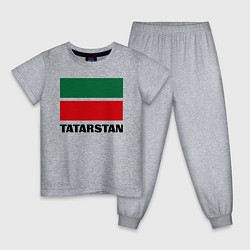 Пижама хлопковая детская Флаг Татарстана, цвет: меланж