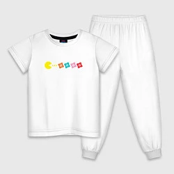 Пижама хлопковая детская Destiny Pac-man, цвет: белый