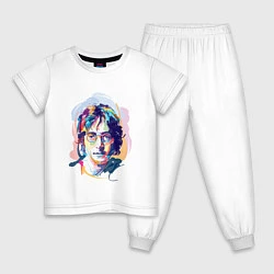 Пижама хлопковая детская John Lennon: Art, цвет: белый