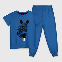 Пижама хлопковая детская Juventus Zebra, цвет: синий