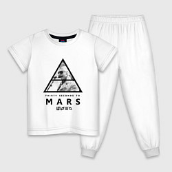 Пижама хлопковая детская Thirty Seconds to Mars, цвет: белый