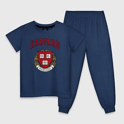 Пижама хлопковая детская Harvard university, цвет: тёмно-синий