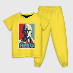 Пижама хлопковая детская Saitama Hero, цвет: желтый
