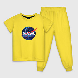 Пижама хлопковая детская NASA: Cosmic Logo, цвет: желтый