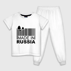Пижама хлопковая детская Made in Russia штрихкод, цвет: белый