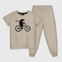 Детская пижама Ежик на велосипеде