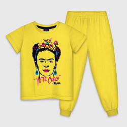 Пижама хлопковая детская Фрида Кало, цвет: желтый