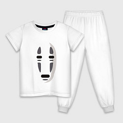 Пижама хлопковая детская Безликий Бог Каонаси, цвет: белый