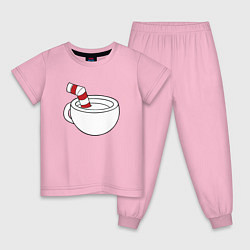 Пижама хлопковая детская Red Cuphead, цвет: светло-розовый