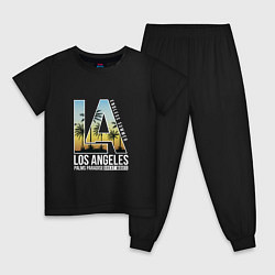 Пижама хлопковая детская Los Angeles Summer, цвет: черный