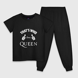 Пижама хлопковая детская That's Who Loves Queen цвета черный — фото 1