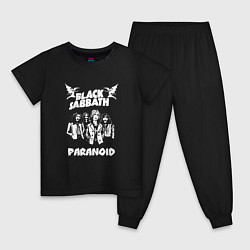 Пижама хлопковая детская Black Sabbath: Paranoid, цвет: черный