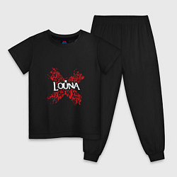 Пижама хлопковая детская Louna: Время Х цвета черный — фото 1