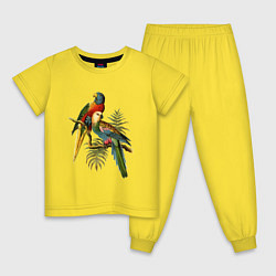 Детская пижама Тропические попугаи