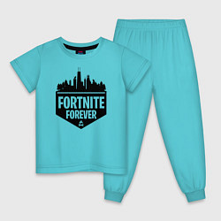 Пижама хлопковая детская Fortnite Forever, цвет: бирюзовый