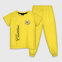 Пижама хлопковая детская Cadillac, цвет: желтый
