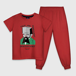 Пижама хлопковая детская Dostoevsky Crime, цвет: красный
