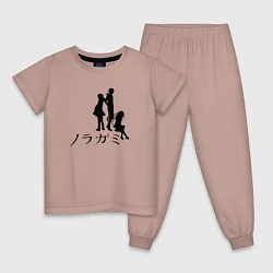 Пижама хлопковая детская Бездомный бог, цвет: пыльно-розовый