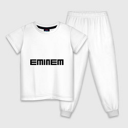 Пижама хлопковая детская Eminem: minimalism, цвет: белый