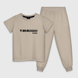 Пижама хлопковая детская Turnikman Inside, цвет: миндальный
