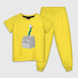 Пижама хлопковая детская Нога Акинфеева, цвет: желтый
