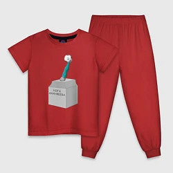Пижама хлопковая детская Нога Акинфеева, цвет: красный