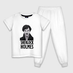 Пижама хлопковая детская Sherlock Holmes, цвет: белый