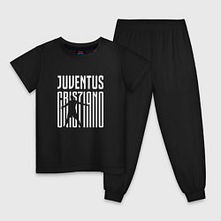 Пижама хлопковая детская Juventus: Cristiano Ronaldo 7, цвет: черный
