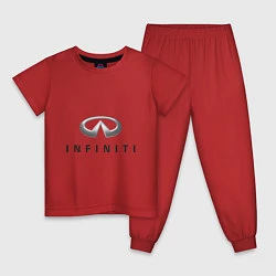 Пижама хлопковая детская Logo Infiniti, цвет: красный