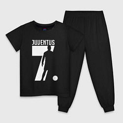 Пижама хлопковая детская Juventus: Ronaldo 7, цвет: черный