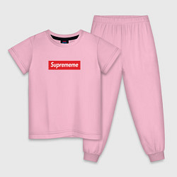 Пижама хлопковая детская Suprememe, цвет: светло-розовый