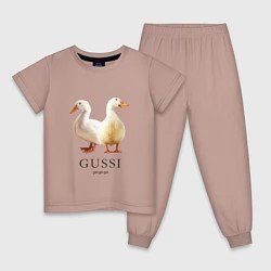 Пижама хлопковая детская GUSSI Ga-Ga, цвет: пыльно-розовый