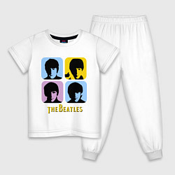 Пижама хлопковая детская The Beatles: pop-art, цвет: белый