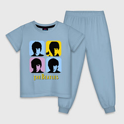 Пижама хлопковая детская The Beatles: pop-art, цвет: мягкое небо
