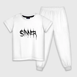 Пижама хлопковая детская Real Sinner, цвет: белый