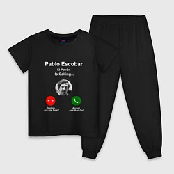 Пижама хлопковая детская Escobar is calling, цвет: черный