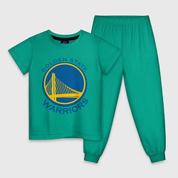 Пижама хлопковая детская Golden state Warriors, цвет: зеленый