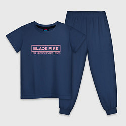 Пижама хлопковая детская Black Pink: Girls, цвет: тёмно-синий