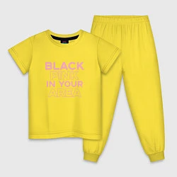Пижама хлопковая детская Black Pink in youe area, цвет: желтый