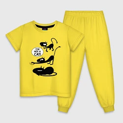 Пижама хлопковая детская I'm not a CAT!, цвет: желтый