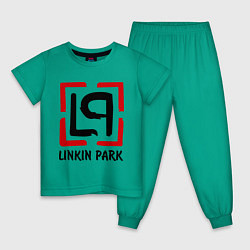 Пижама хлопковая детская Linkin park, цвет: зеленый