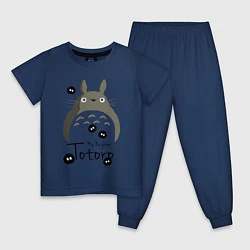 Пижама хлопковая детская My Neighbor Totoro, цвет: тёмно-синий