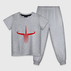 Пижама хлопковая детская Quake logo, цвет: меланж