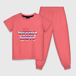 Пижама хлопковая детская New Retro Wave Epic, цвет: коралловый