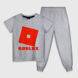 Пижама хлопковая детская Roblox Logo, цвет: меланж