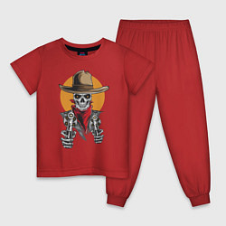 Пижама хлопковая детская Ковбой, цвет: красный