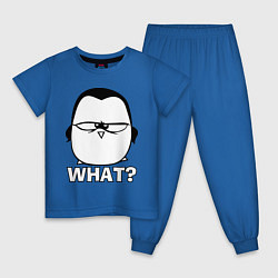 Пижама хлопковая детская What?, цвет: синий