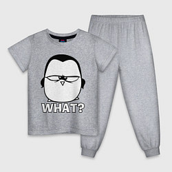 Пижама хлопковая детская What?, цвет: меланж