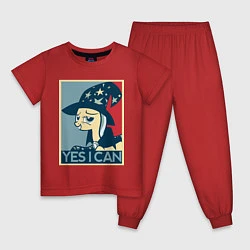Пижама хлопковая детская MLP: Yes I Can, цвет: красный